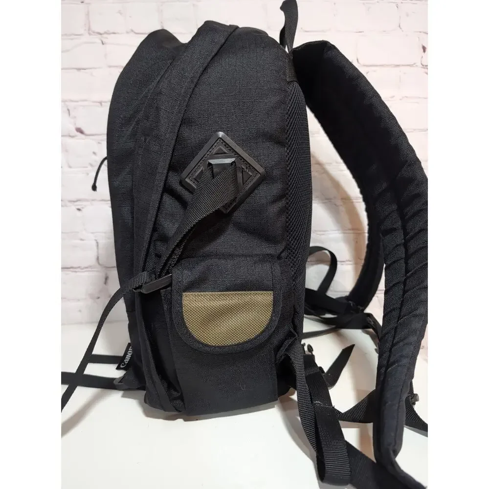 Canon DLSR 200 EF Deluxe Photo Backpack Straps Padded Dividers Black Green